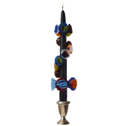 Black Rainbow Spiral Candle