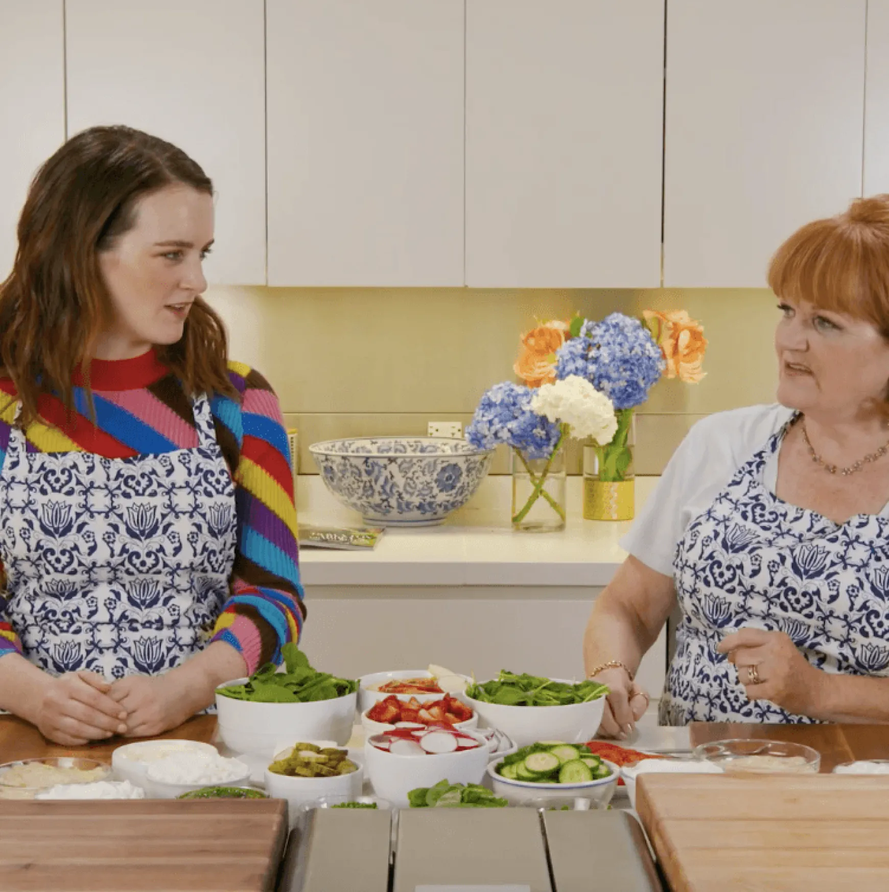 Blue & White Apron