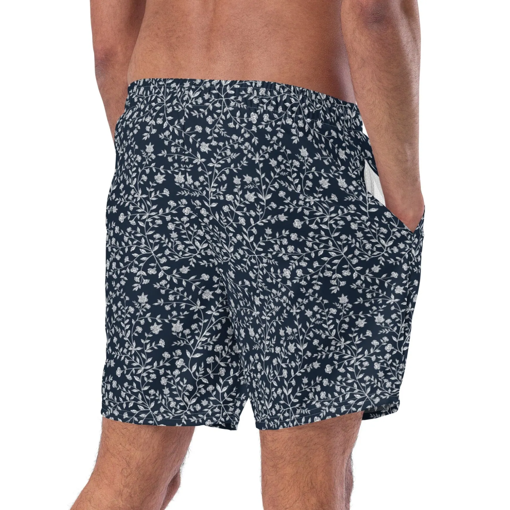 Blue & White Swim Trunks