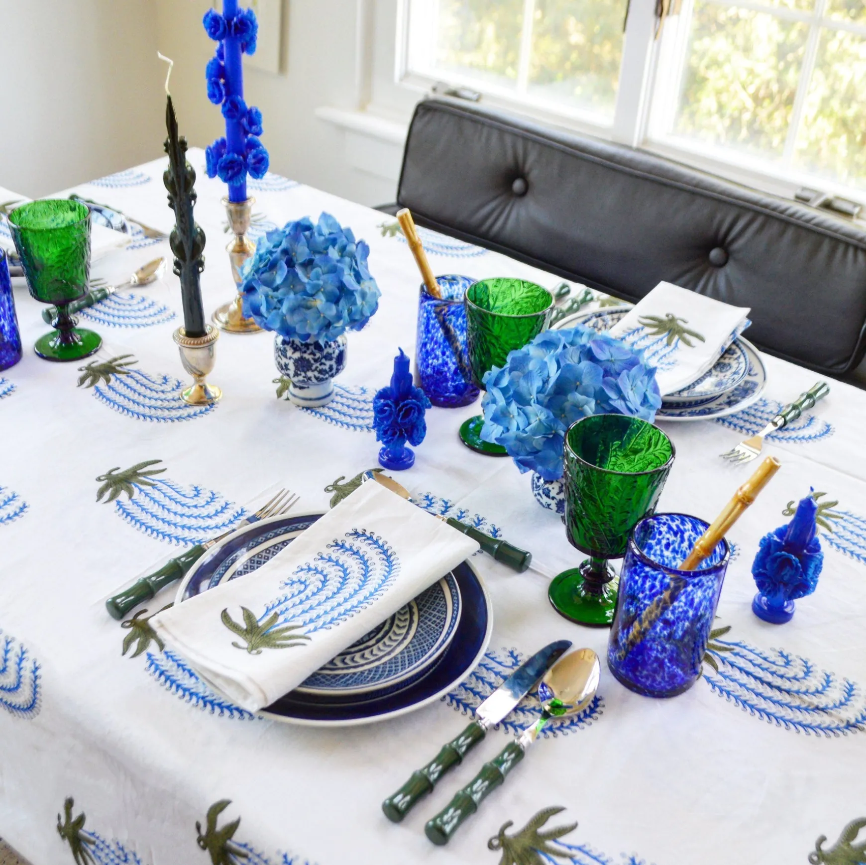 Blue Buteh Tablecloth