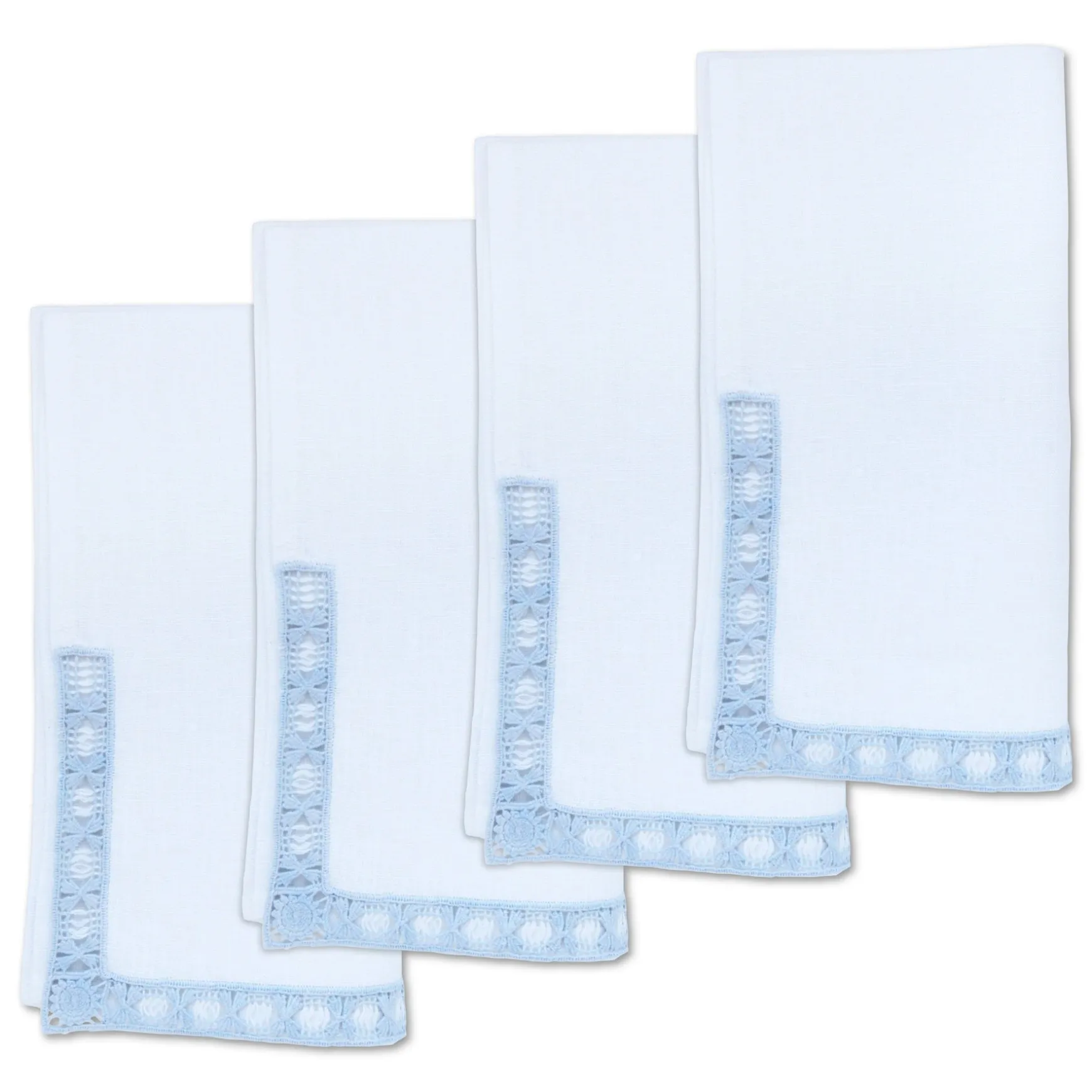 Blue Trim Dinner Napkins (4)