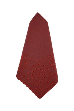 Burgundy Eyelet Dinner Napkins (4)