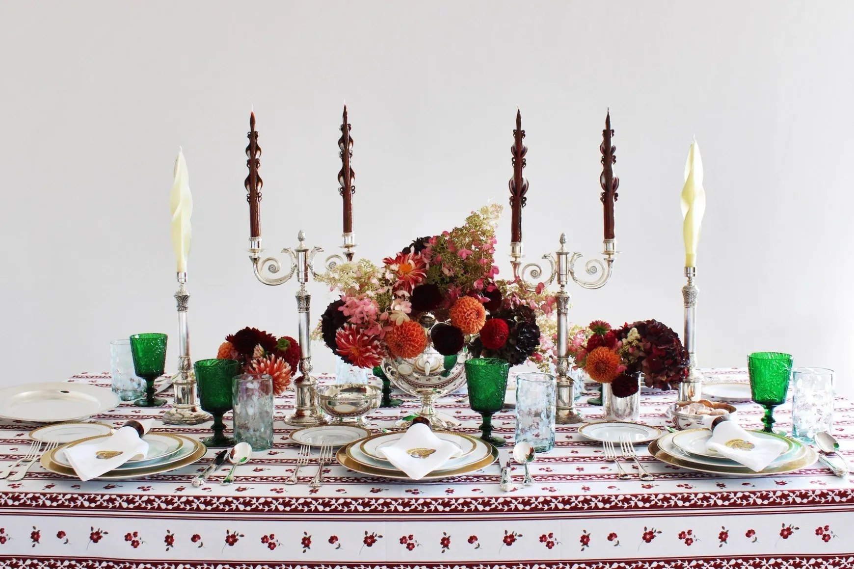 Burgundy Stripe Tablecloth