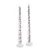 Christmas Lights Painted Tapers