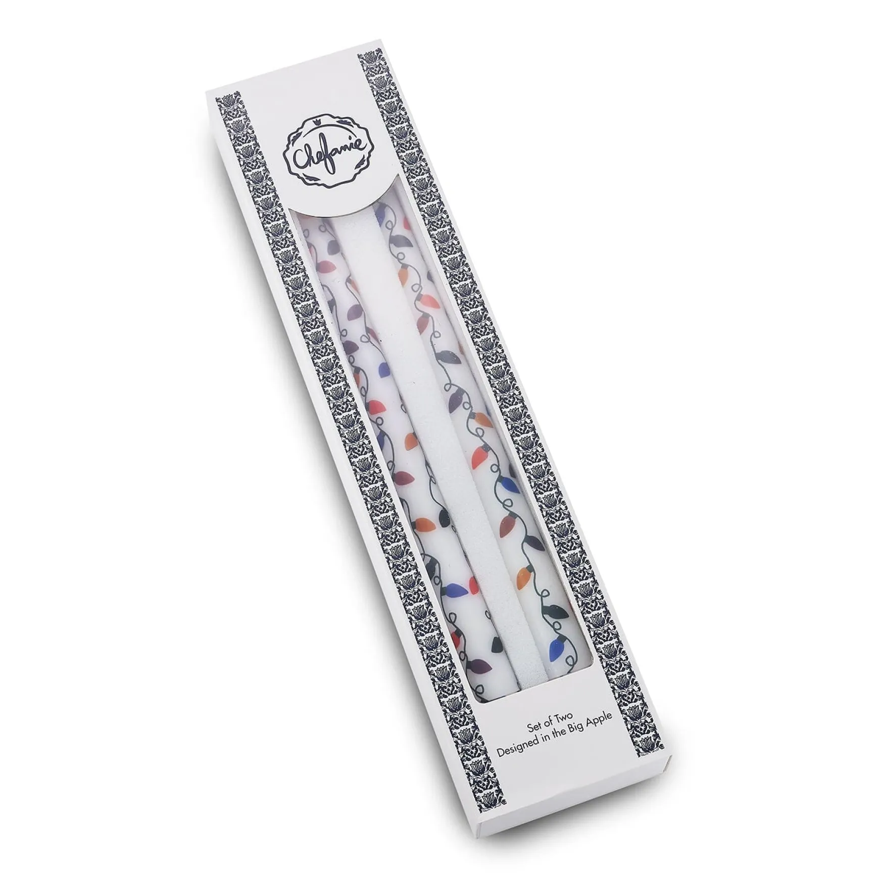 Christmas Lights Painted Tapers
