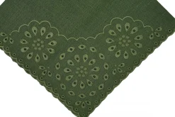 Green Eyelet Dinner Napkins (4)