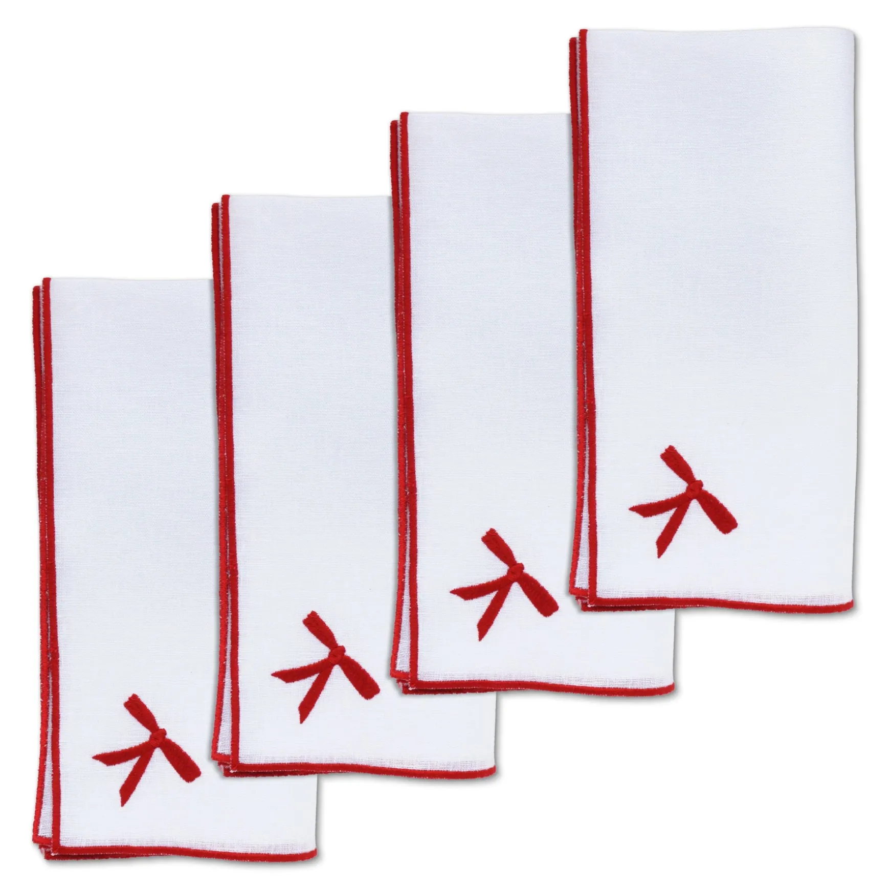 Red Bow Dinner Napkins (4)