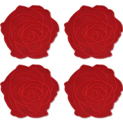 Red Rose Cocktail Napkins (4)