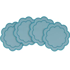 Sea Foam Scalloped Cocktail Napkins (4)