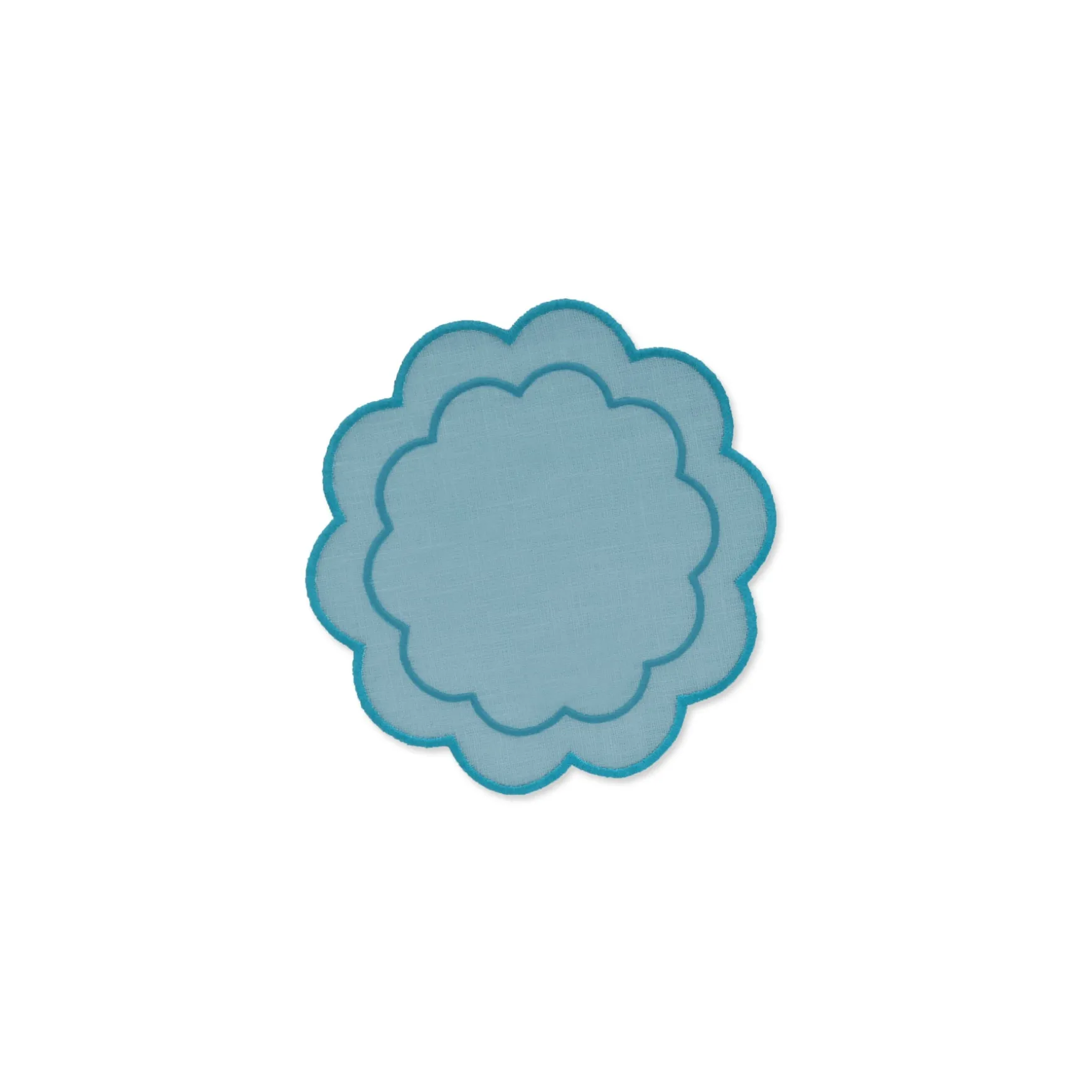 Sea Foam Scalloped Cocktail Napkins (4)