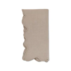 Squiggly Beige Dinner Napkins (4)