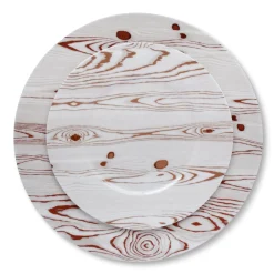 White Wood Salad Plate